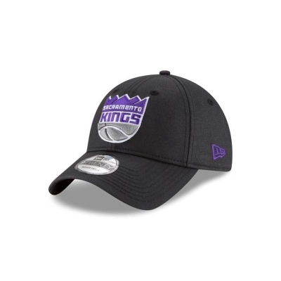 Black Sacramento Kings Hat - New Era NBA Waxed Canvas 9TWENTY Adjustable Caps USA2813945